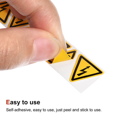Harfington Triangle Electrical Shock Risk Warning Sign Self Adhesive 15mm/0.59inch 20Pcs