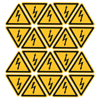 Harfington Triangle Electrical Shock Risk Warning Sign Self Adhesive 25mm/0.98inch 20Pcs