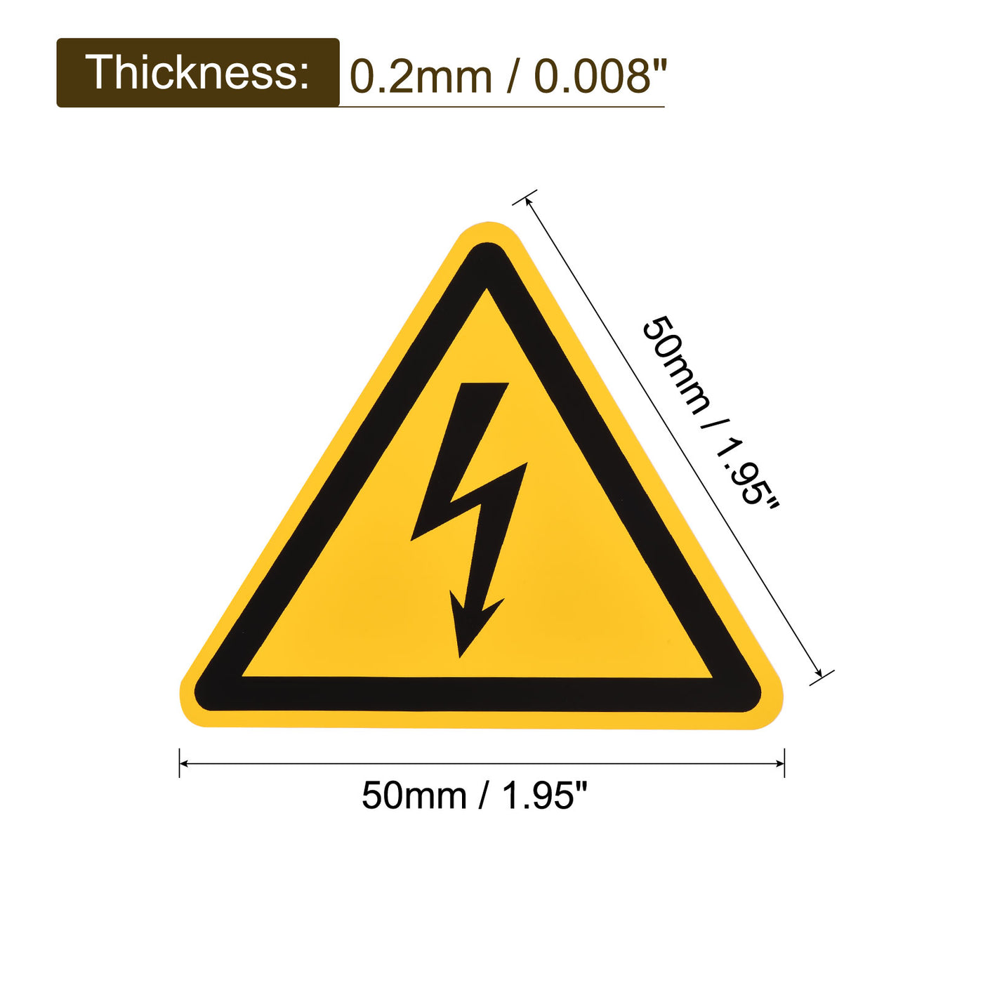 Harfington Triangle Electrical Shock Risk Warning Sign Self Adhesive 50mm/1.95inch 10Pcs