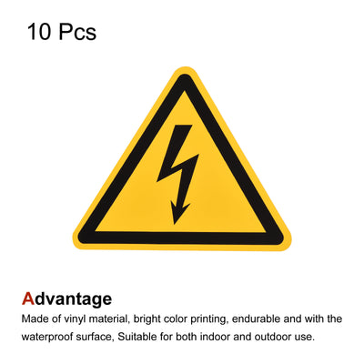 Harfington Triangle Electrical Shock Risk Warning Sign Self Adhesive 50mm/1.95inch 10Pcs