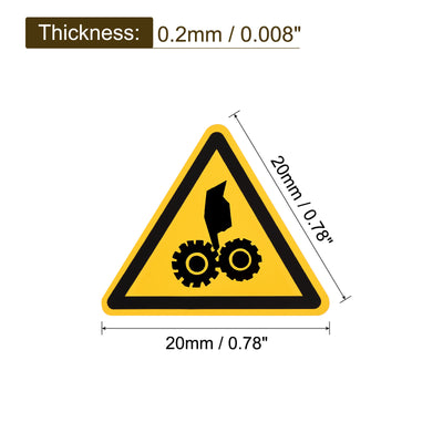 Harfington Triangle Beware of Machine Hurt Warning Sign Self Adhesive 20mm/0.78inch 10Pcs