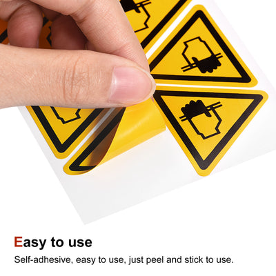Harfington Triangle Beware of Pinching Hands Remind Warning Sign Self Adhesive 40mm 10Pcs