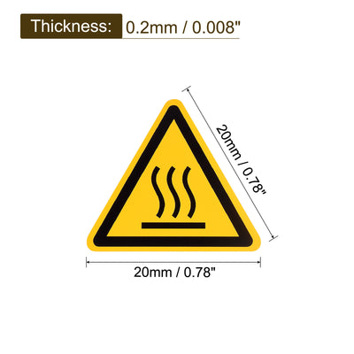 Harfington Triangle High Surface Temperature Warning Sign Self Adhesive W Symbol 20mm 20Pcs