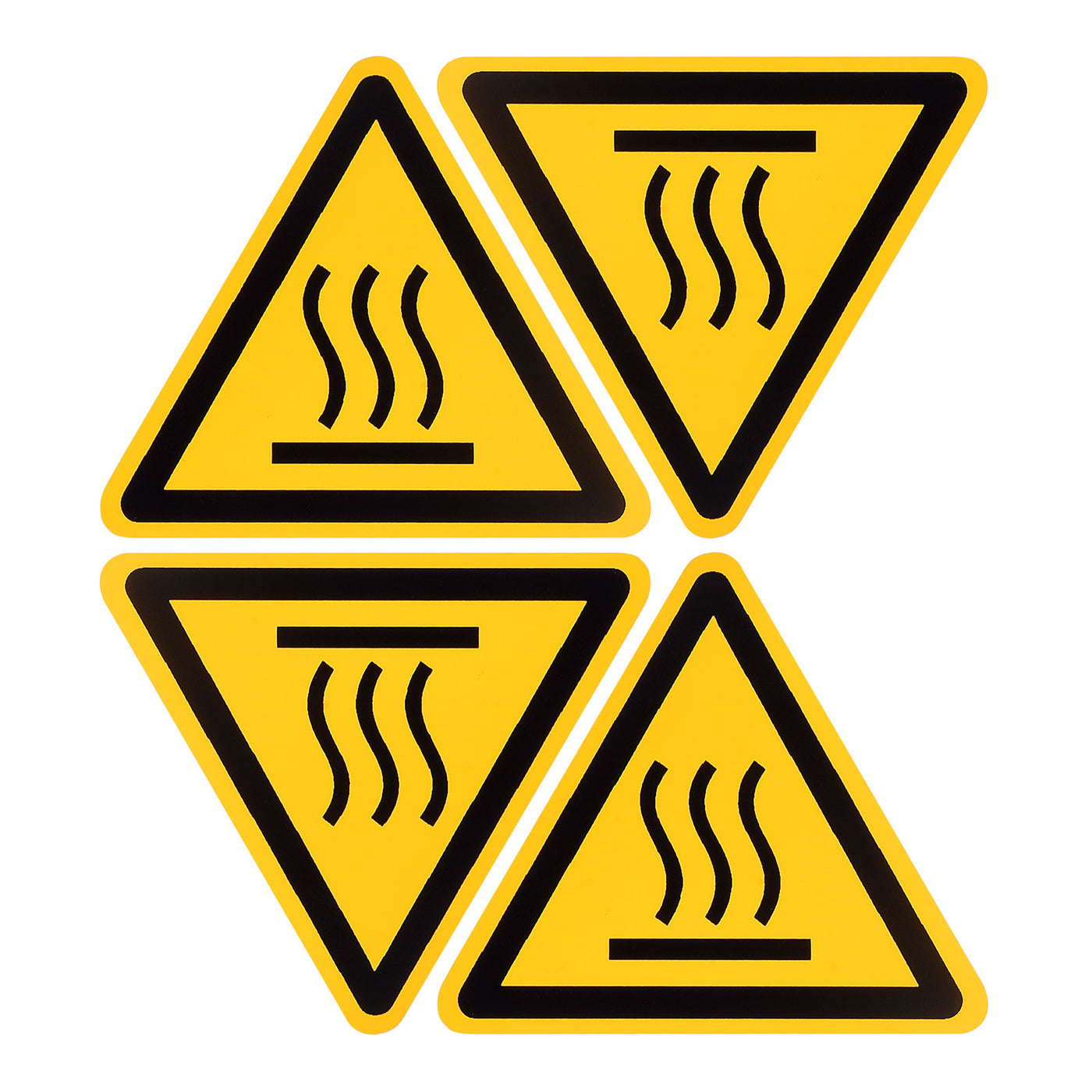 Harfington Triangle High Surface Temperature Warning Sign Self Adhesive W Symbol 50mm 4Pcs