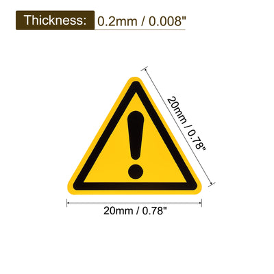 Harfington Triangle Caution Warning Sign Self Adhesive 20mm/0.78inch 10Pcs