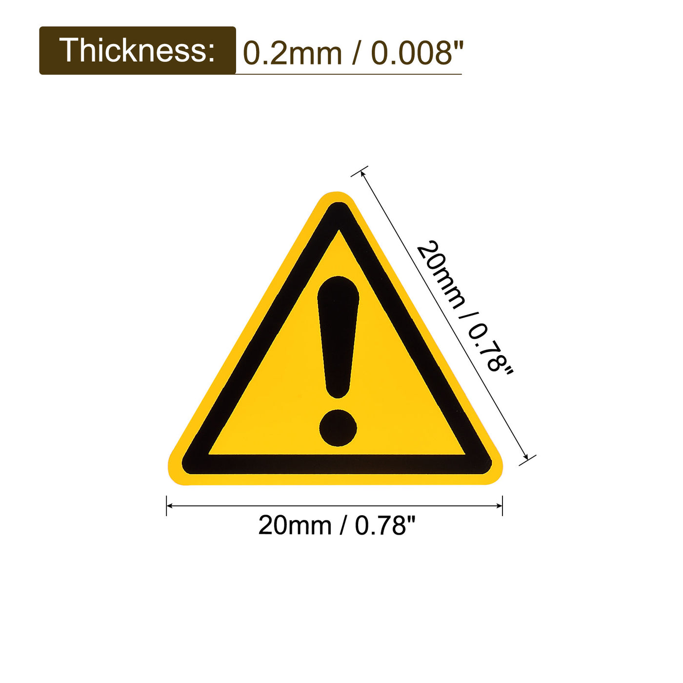 Harfington Triangle Caution Warning Sign Self Adhesive 20mm/0.78inch 20Pcs