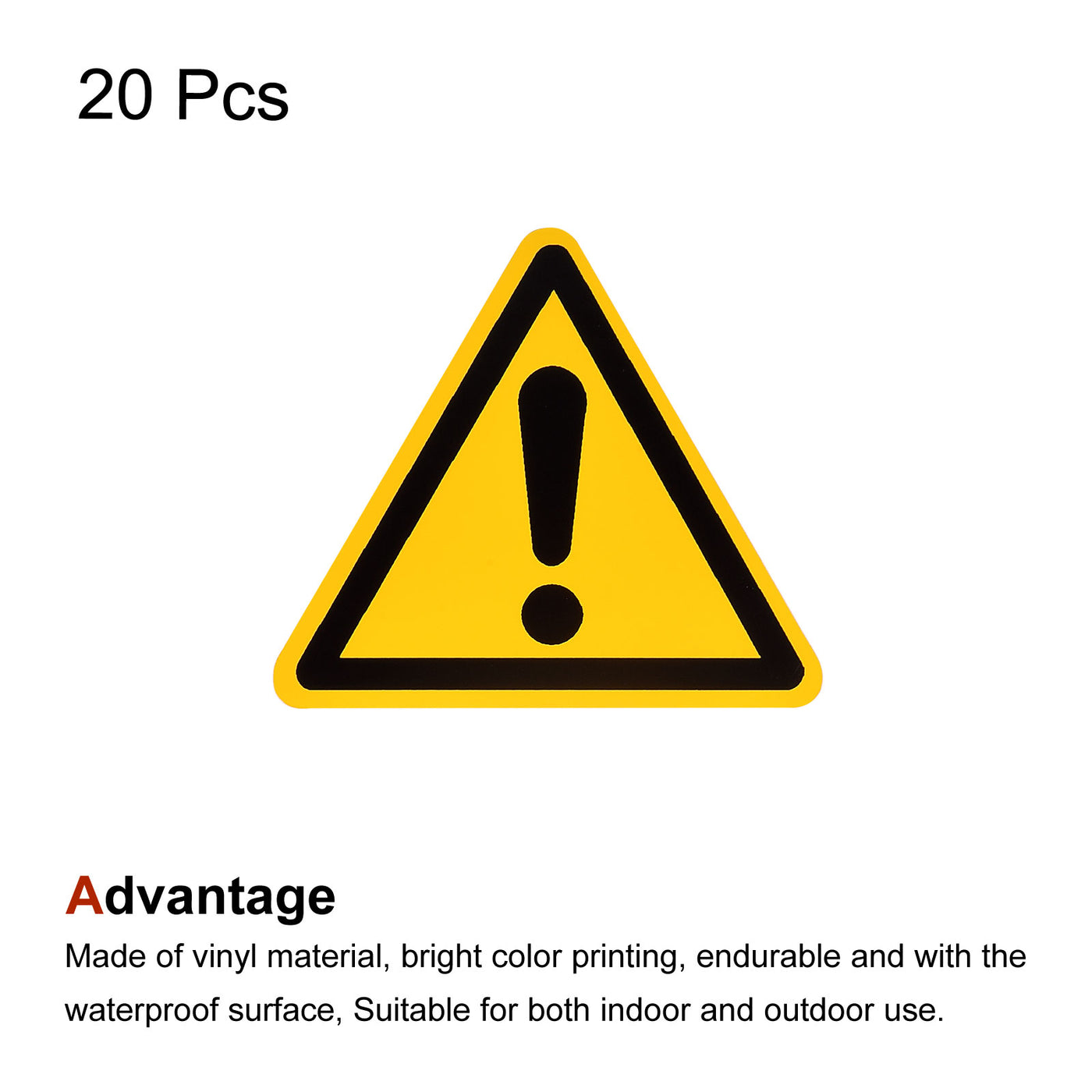 Harfington Triangle Caution Warning Sign Self Adhesive 20mm/0.78inch 20Pcs