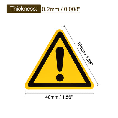 Harfington Triangle Caution Warning Sign Self Adhesive 40mm/1.56inch 10Pcs