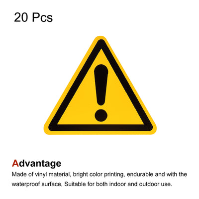 Harfington Triangle Caution Warning Sign Self Adhesive 40mm/1.56inch 20Pcs