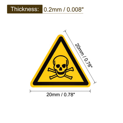 Harfington Triangle Safety Warning Sign Self Adhesive 20mm/0.78inch 10Pcs