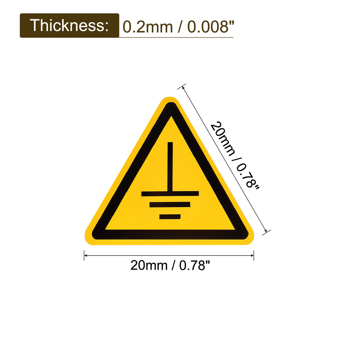 Harfington Triangle Pay Attention to Grounding Warning Sign Self Adhesive 20mm 20Pcs