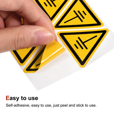Harfington Triangle Pay Attention to Grounding Warning Sign Self Adhesive 40mm 10Pcs