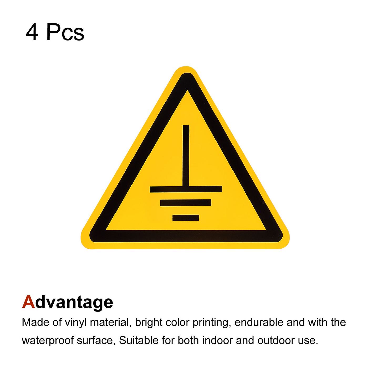 Harfington Triangle Pay Attention to Grounding Warning Sign Self Adhesive 50mm 4Pcs