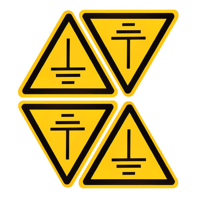 Harfington Triangle Pay Attention to Grounding Warning Sign Self Adhesive 50mm 4Pcs