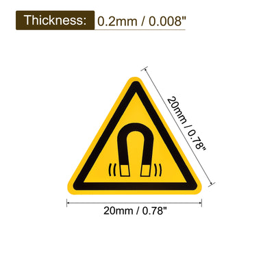 Harfington Triangle Beware of the Magnetic Field Warning Sign Self Adhesive 20mm 10Pcs
