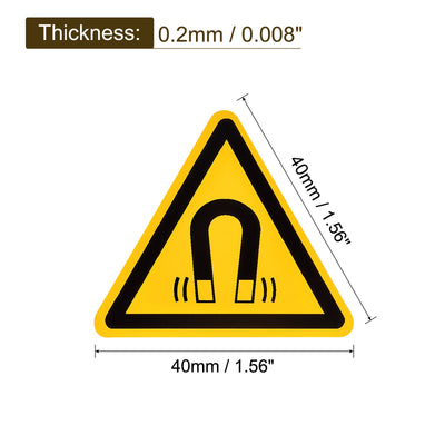 Harfington Triangle Beware of the Magnetic Field Warning Sign Self Adhesive 40mm 10Pcs