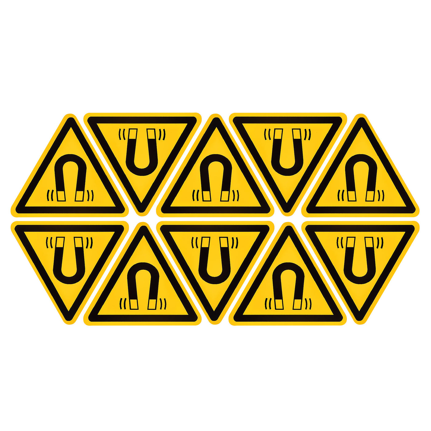 Harfington Triangle Beware of the Magnetic Field Warning Sign Self Adhesive 40mm 10Pcs
