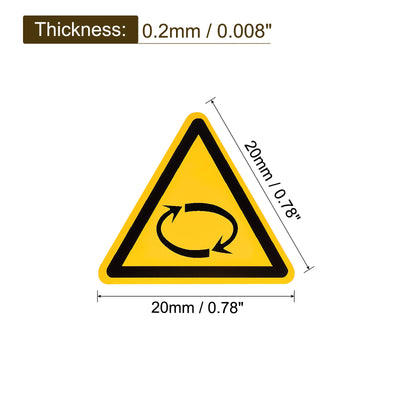 Harfington Triangle Beware of Rotating Bodies Warning Sign Self Adhesive 20mm 10Pcs