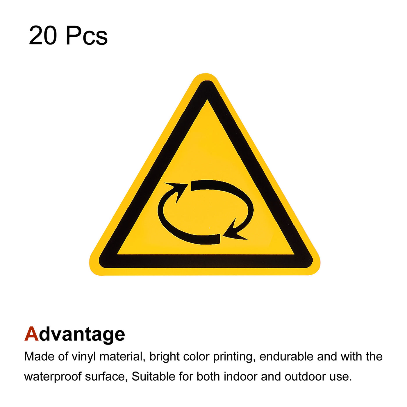 Harfington Triangle Beware of Rotating Bodies Warning Sign Self Adhesive 40mm 20Pcs