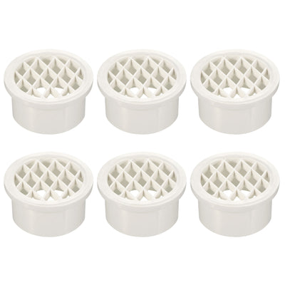 Harfington Duct Pipe Connector Flange 45.5mm OD, 10 Pack PVC Straight Insert Floor Grid Cover Strainer for Kitchen Bathroom, White
