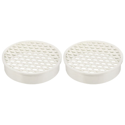 Harfington Duct Pipe Connector Flange 150mm OD, 2 Pack PVC Straight Insert Floor Grid Cover Strainer for Kitchen Bathroom, White
