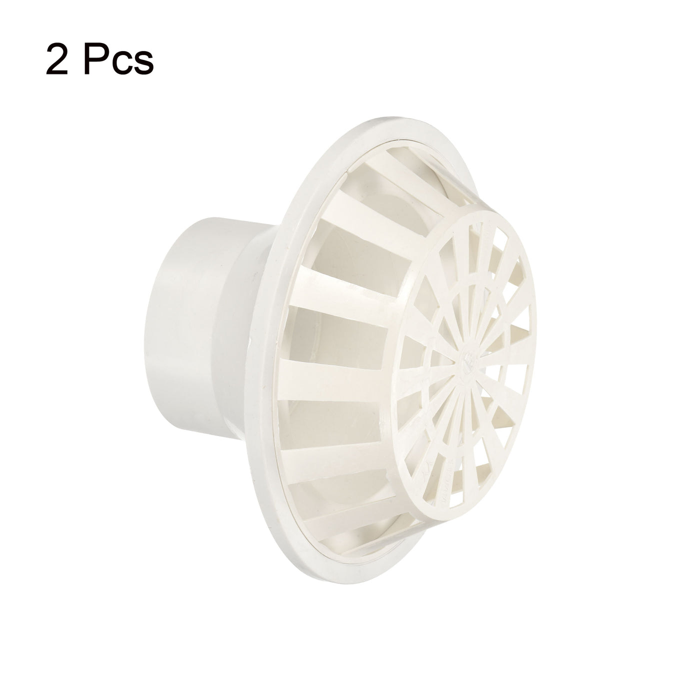 Harfington Duct Pipe Connector Flange OD, PVC Straight Insert Floor Atrium Grate Cover Strainer for Roof Garden