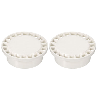 Harfington Duct Pipe Fitting Connector 70mm OD, 2 Pack PVC Floor Drain Cover Round Strainer for Kitchen Bathroom, White