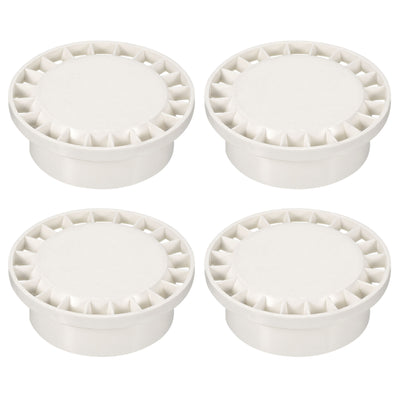 Harfington Duct Pipe Fitting Connector 70mm OD, 4 Pack PVC Floor Drain Cover Round Strainer for Kitchen Bathroom, White