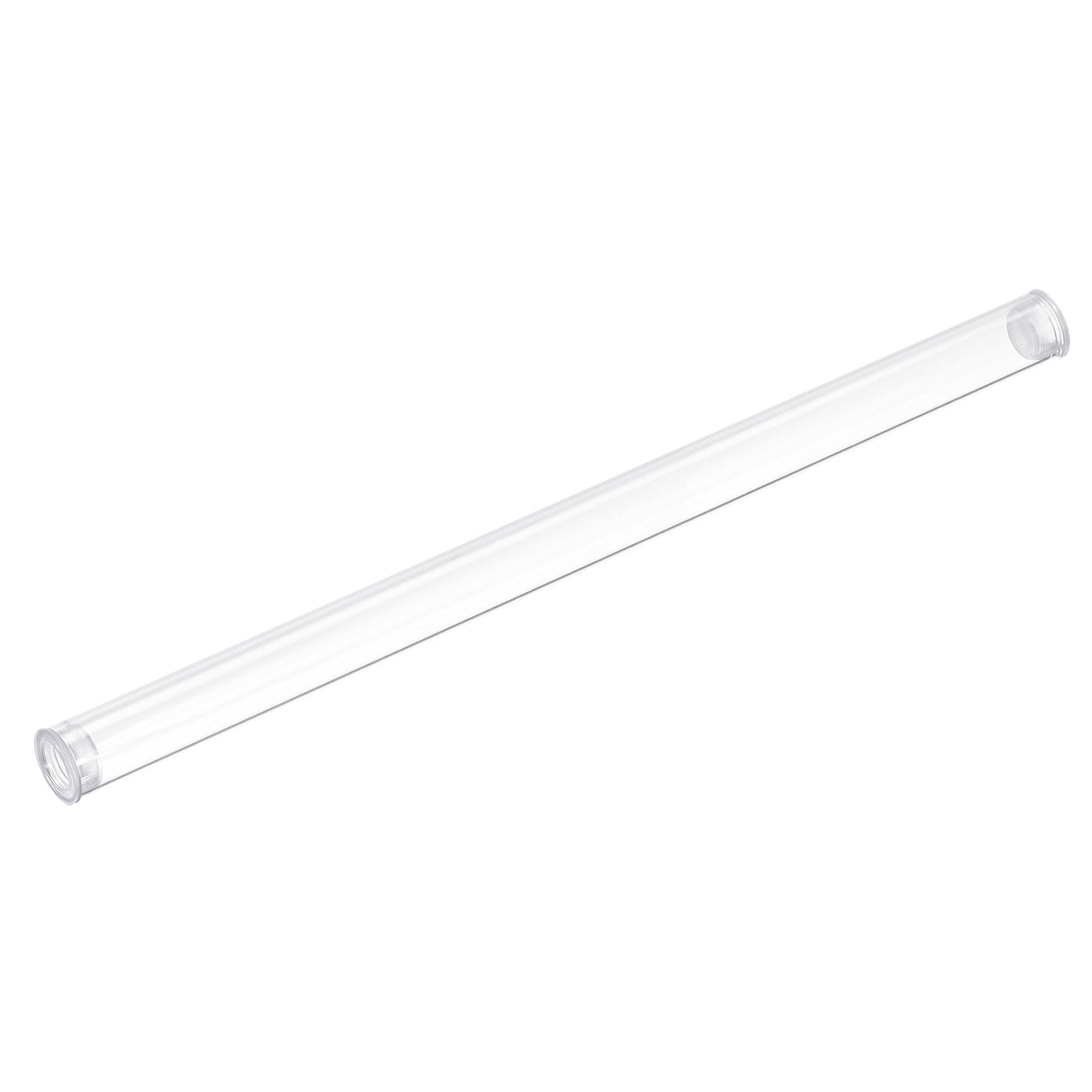 Harfington Clear Rigid Tube Round Plastic Tubing with End Caps Polycarbonate Water Pipe, 305mm/ 12 Inch Length, 10mmx11mm/0.4"x0.43", 1 Set