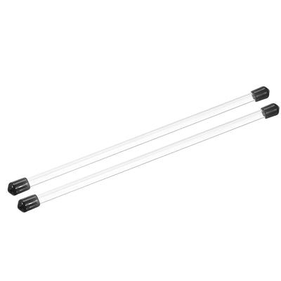 Harfington Clear Rigid Tube Round Plastic Tubing with Black Rubber Caps Polycarbonate Water Pipe, 305mm/ 12 Inch Length, 4mmx6mm/0.16"x0.23", 2 Set