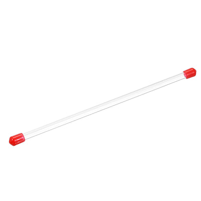 Harfington Clear Rigid Tube Round Plastic Tubing with Red Rubber Caps Polycarbonate Water Pipe, 305mm/ 12 Inch Length, 4mmx6mm/0.16"x0.23", 1 Set