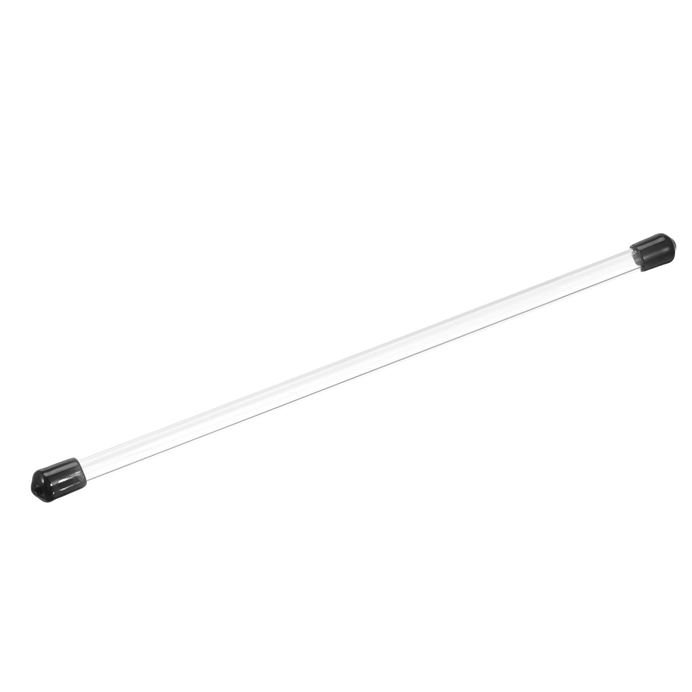 Harfington Clear Rigid Tube Round Plastic Tubing with Black Rubber Caps Polycarbonate Water Pipe, 305mm/ 12 Inch Length, 5mmx6mm/0.2"x0.23", 1 Set