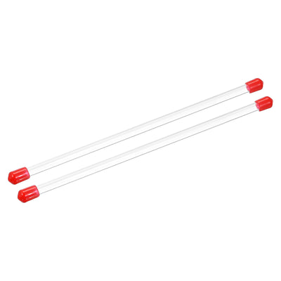 Harfington Clear Rigid Tube Round Plastic Tubing with Red Rubber Caps Polycarbonate Water Pipe, 305mm/ 12 Inch Length, 5mmx6mm/0.2"x0.23", 2 Set