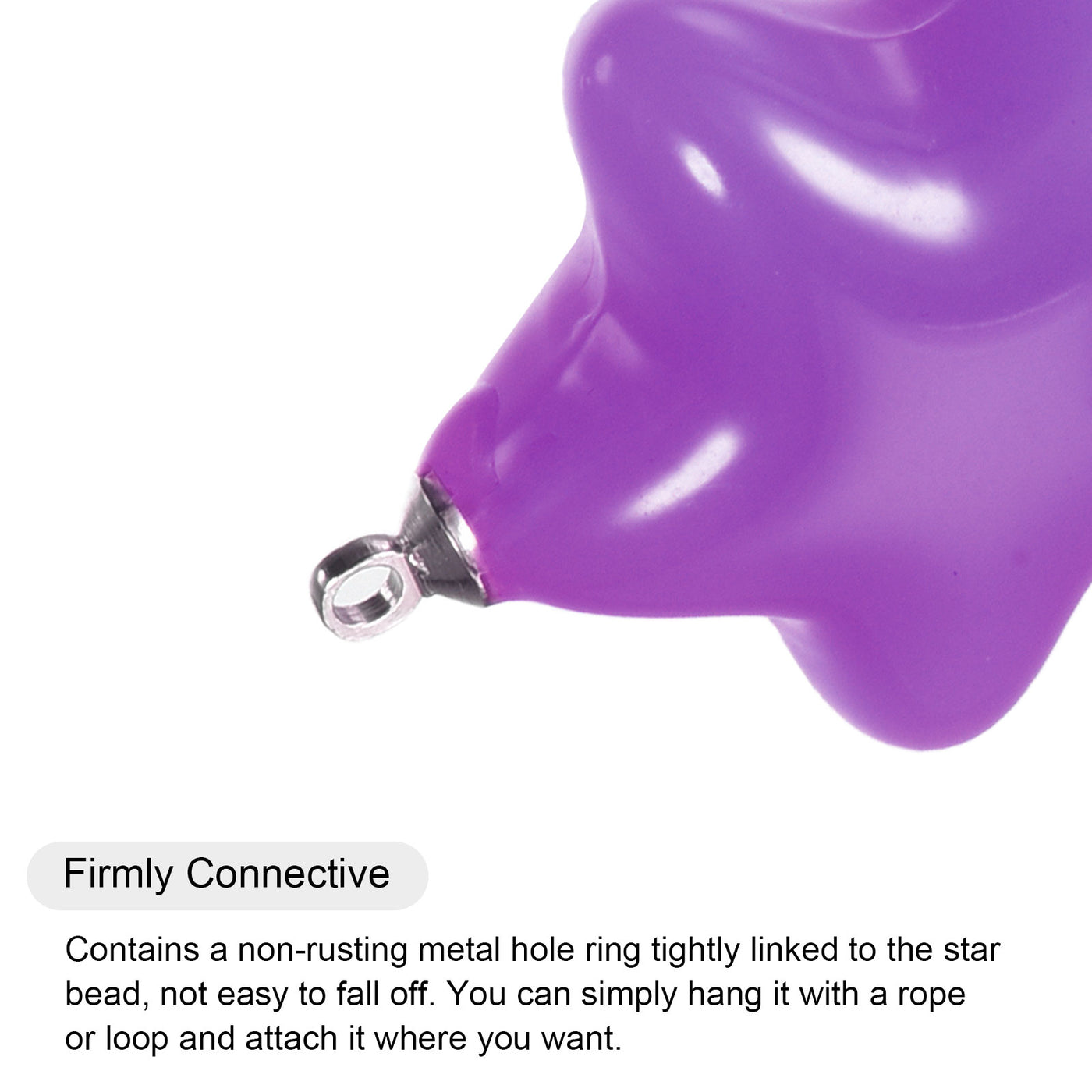 Harfington Star Bead Pendants with Charm Loop for Jewelry Making Craft, 10Pcs Dark Purple