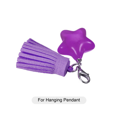 Harfington Star Bead Pendants with Charm Loop for Jewelry Making Craft, 5Pcs Light Purple
