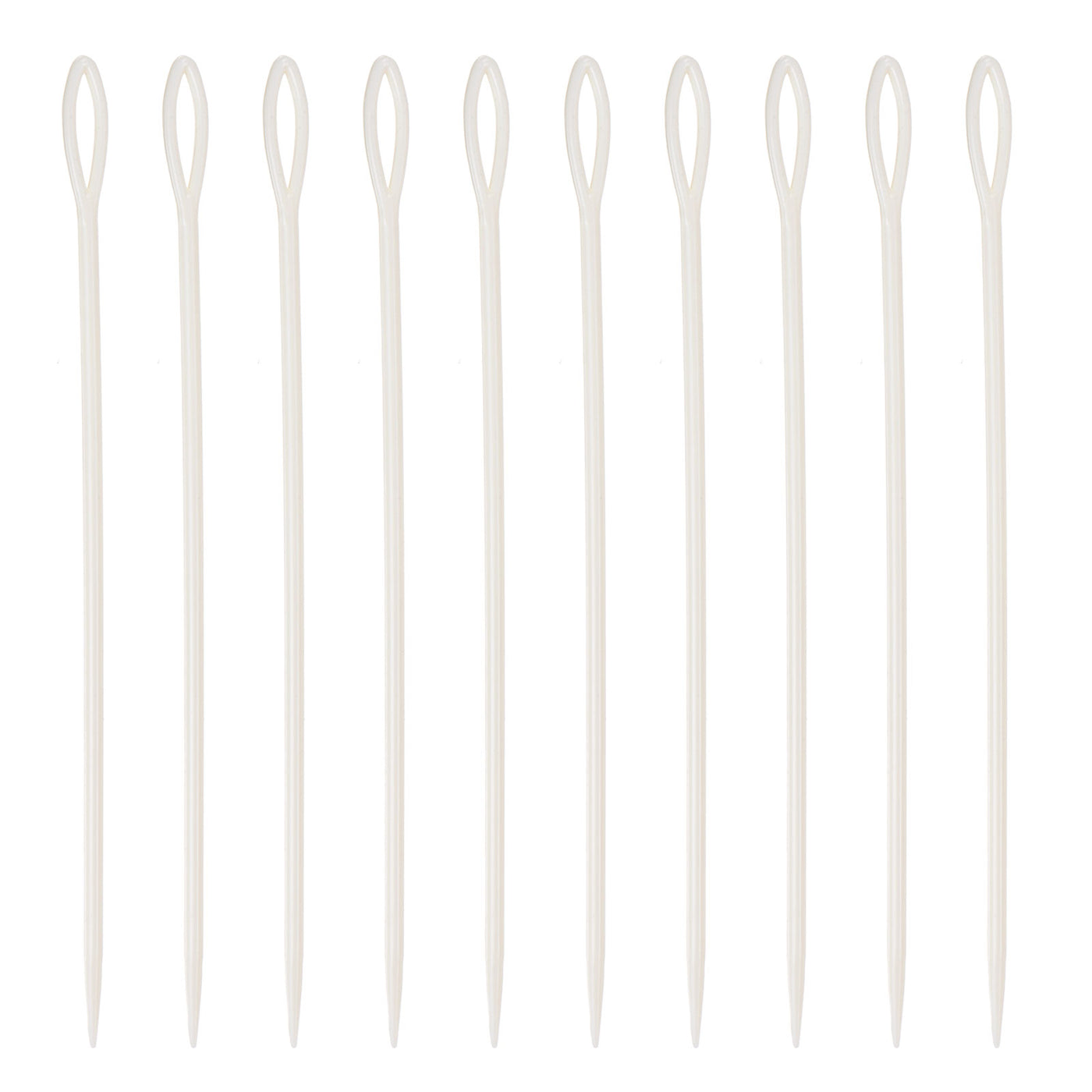 Harfington 20pcs Plastic Sewing Needles, 15cm Large Eye Blunt Learning Needles, White