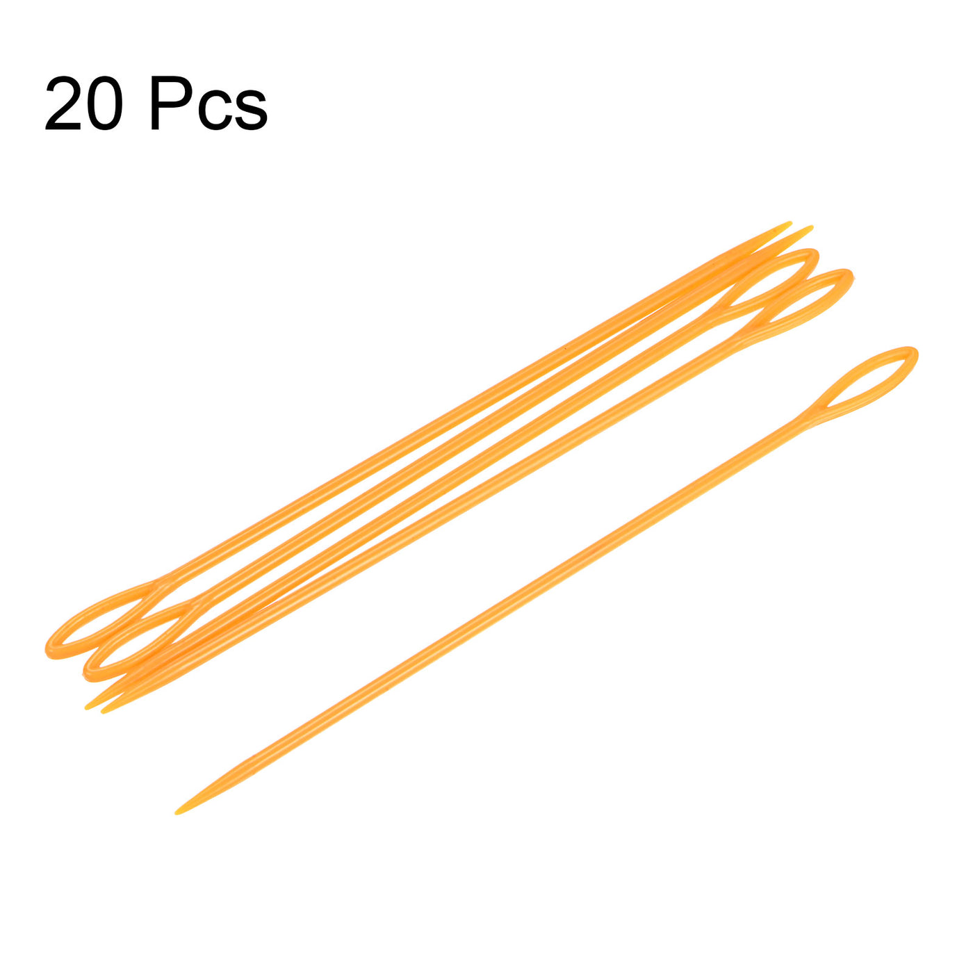 Harfington 20pcs Plastic Sewing Needles, 15cm Large Eye Blunt Learning Needles, Orange