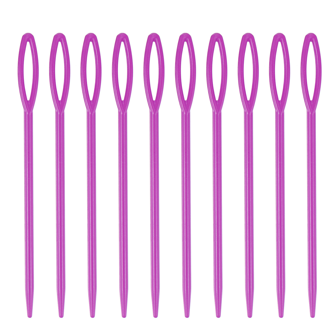 Harfington 90pcs Plastic Sewing Needles, 9cm Large Eye Blunt Learning Needles, Dark Purple