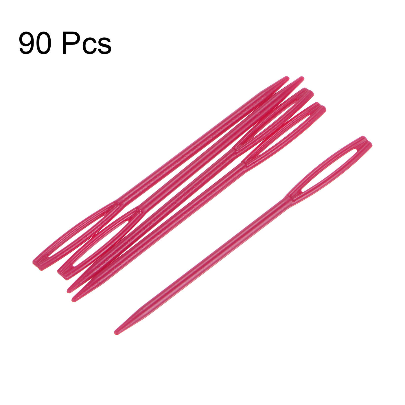 Harfington 90pcs Plastic Sewing Needles, 7cm Large Eye Blunt Learning Needles, Purple