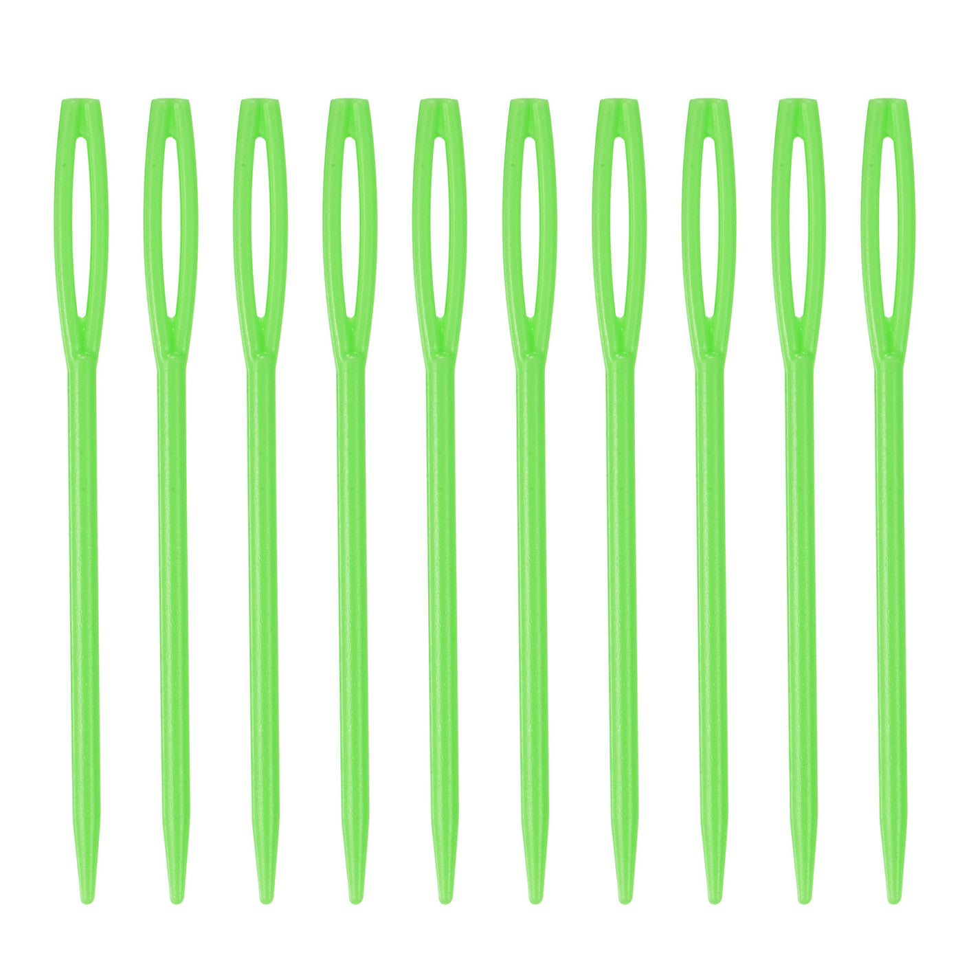 Harfington 150pcs Plastic Sewing Needles, 7cm Large Eye Blunt Learning Needles, Green