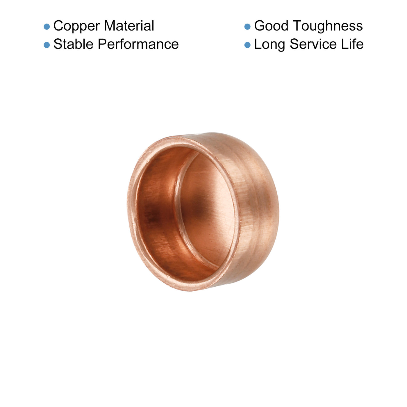 Harfington Copper End Cap Pipe Fitting Sweat Plug Connection 9.52mm(3/8") ID for HVAC, Air Conditioning Refrigeration System, Pack of 4