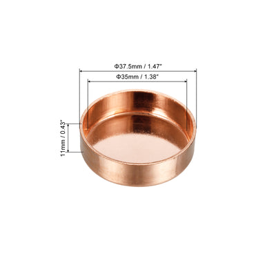 Harfington Copper End Cap Pipe Fitting Sweat Plug Connection 35mm ID for HVAC, Air Conditioning Refrigeration System, Pack of 2