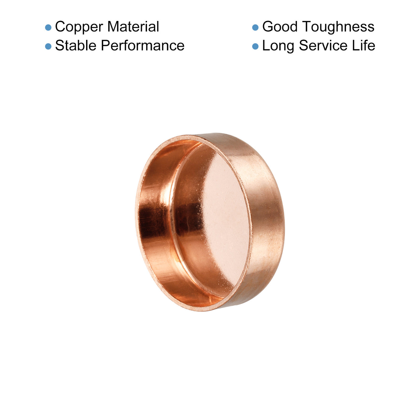 Harfington Copper End Cap Pipe Fitting Sweat Plug Connection 35mm ID for HVAC, Air Conditioning Refrigeration System, Pack of 2