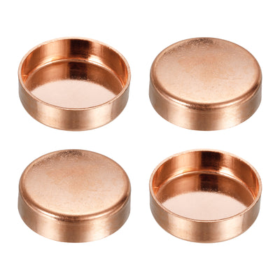 Harfington Copper End Cap Pipe Fitting Sweat Plug Connection 35mm ID for HVAC, Air Conditioning Refrigeration System, Pack of 4