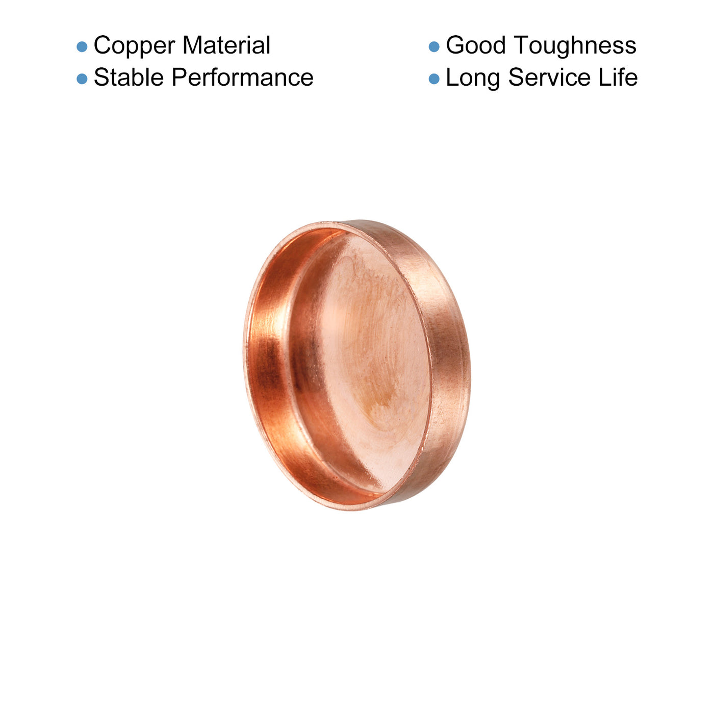 Harfington Copper End Cap Pipe Fitting Sweat Plug Connection 42mm ID for HVAC, Air Conditioning Refrigeration System, Pack of 2