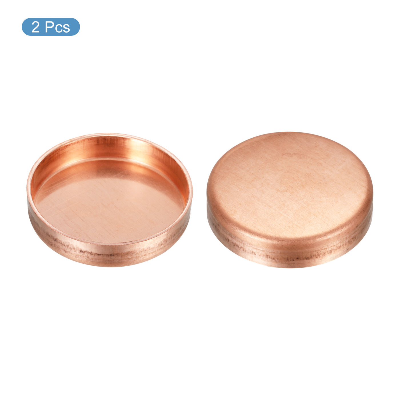 Harfington Copper End Cap Pipe Fitting Sweat Plug Connection 50mm ID for HVAC, Air Conditioning Refrigeration System, Pack of 2