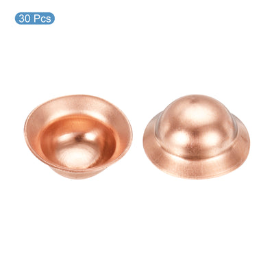 Harfington Copper End Cap Pipe Fitting Plug Connection Gasket Fit for 1/2" Flare Nuts, for HVAC, Air Conditioning Refrigeration System, Pack of 30