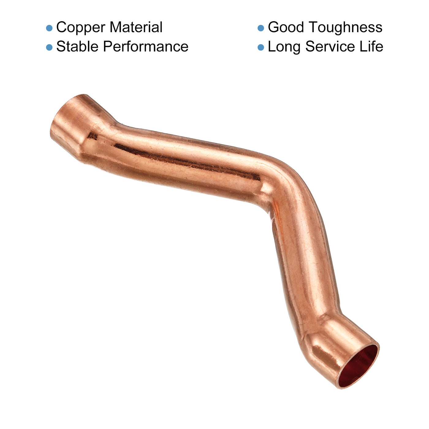 Harfington U Shape Elbow 180 Degree Copper Pipe Fitting Sweat Welding Connection 16mm ID for HVAC, Air Conditioning Refrigeration System, Pack of 3