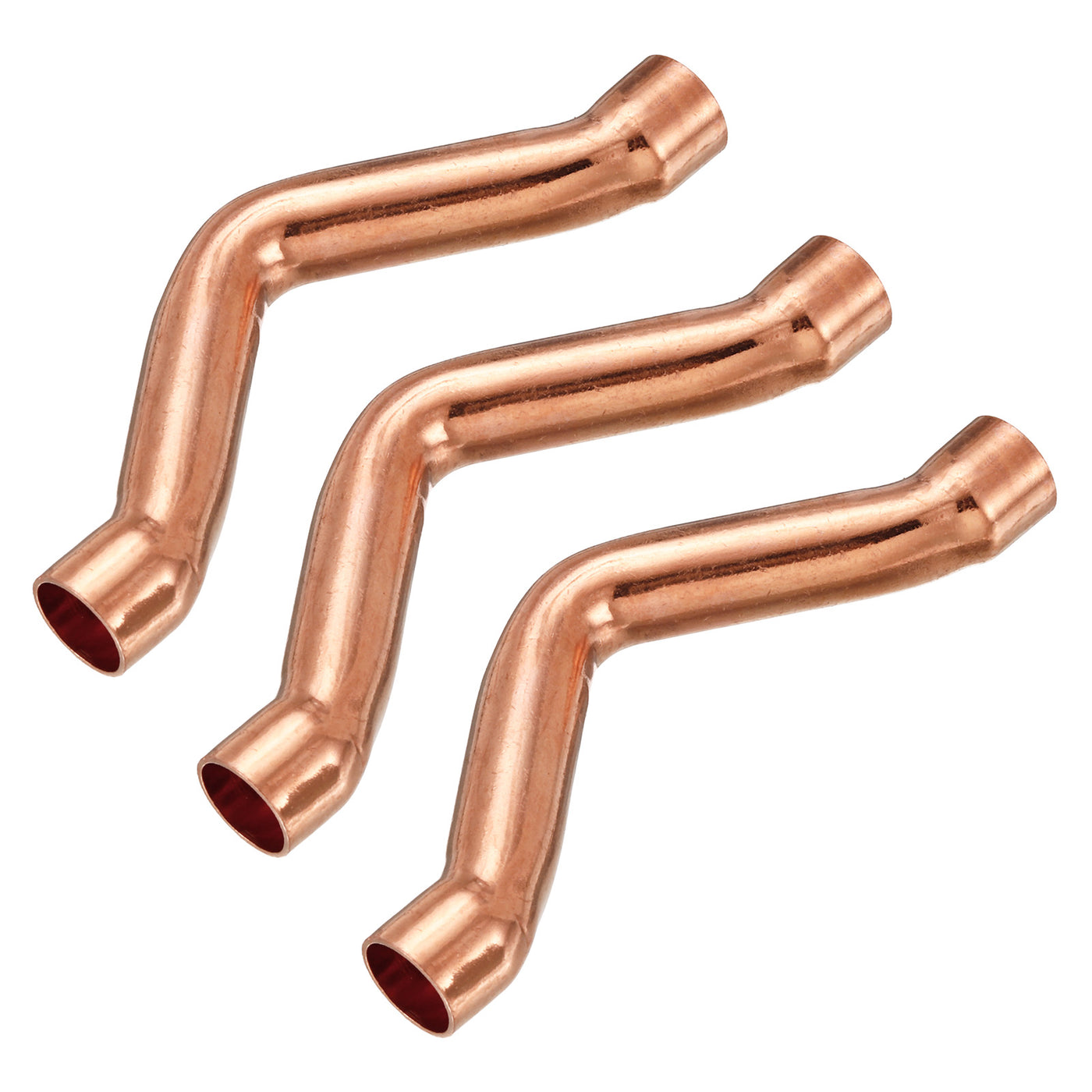 Harfington U Shape Elbow 180 Degree Copper Pipe Fitting Sweat Welding Connection 16mm ID for HVAC, Air Conditioning Refrigeration System, Pack of 3