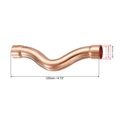 Harfington U Shape Elbow 180 Degree Copper Pipe Fitting Sweat Welding Connection 19mm ID for HVAC, Air Conditioning Refrigeration System, Pack of 2